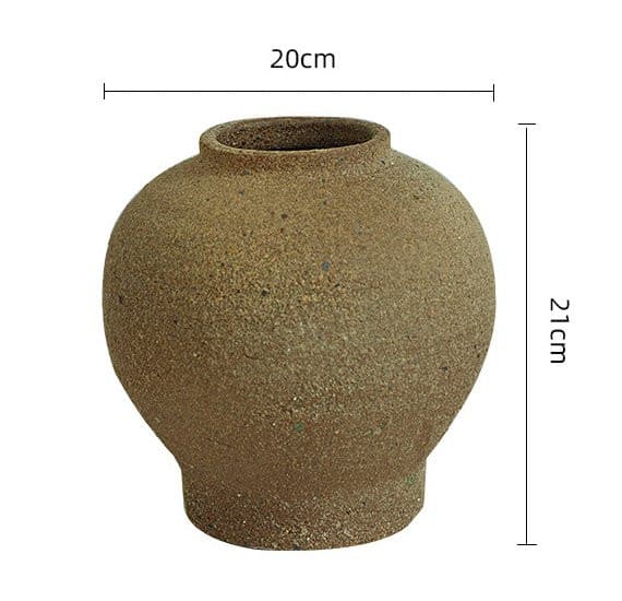 Danish-style Rough Earthenware Vases - -