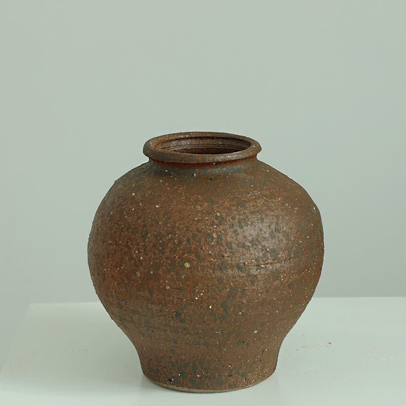 Danish-style Rough Earthenware Vases - -