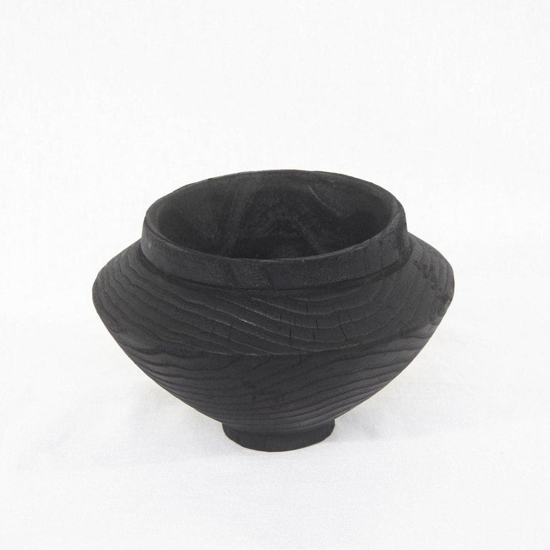 Dark Wood Handmade Black Bowl - -