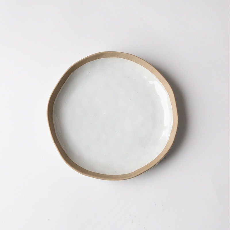 Dinnerware Sandstone Irregular Clay Japanese 20.2x20.2x3.4cm/7.95x7.95x1.34inch | Dinner Porcelain Plates for Restaurant - -