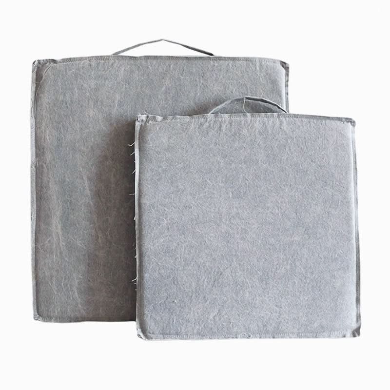 Grey linen cushion covers, removable & washable. Customizable distressed square cushion.