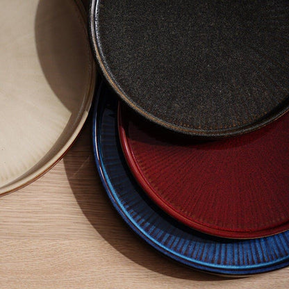 Flat Ceramic Glazed Plates | Kiln Glazed Tableware - -