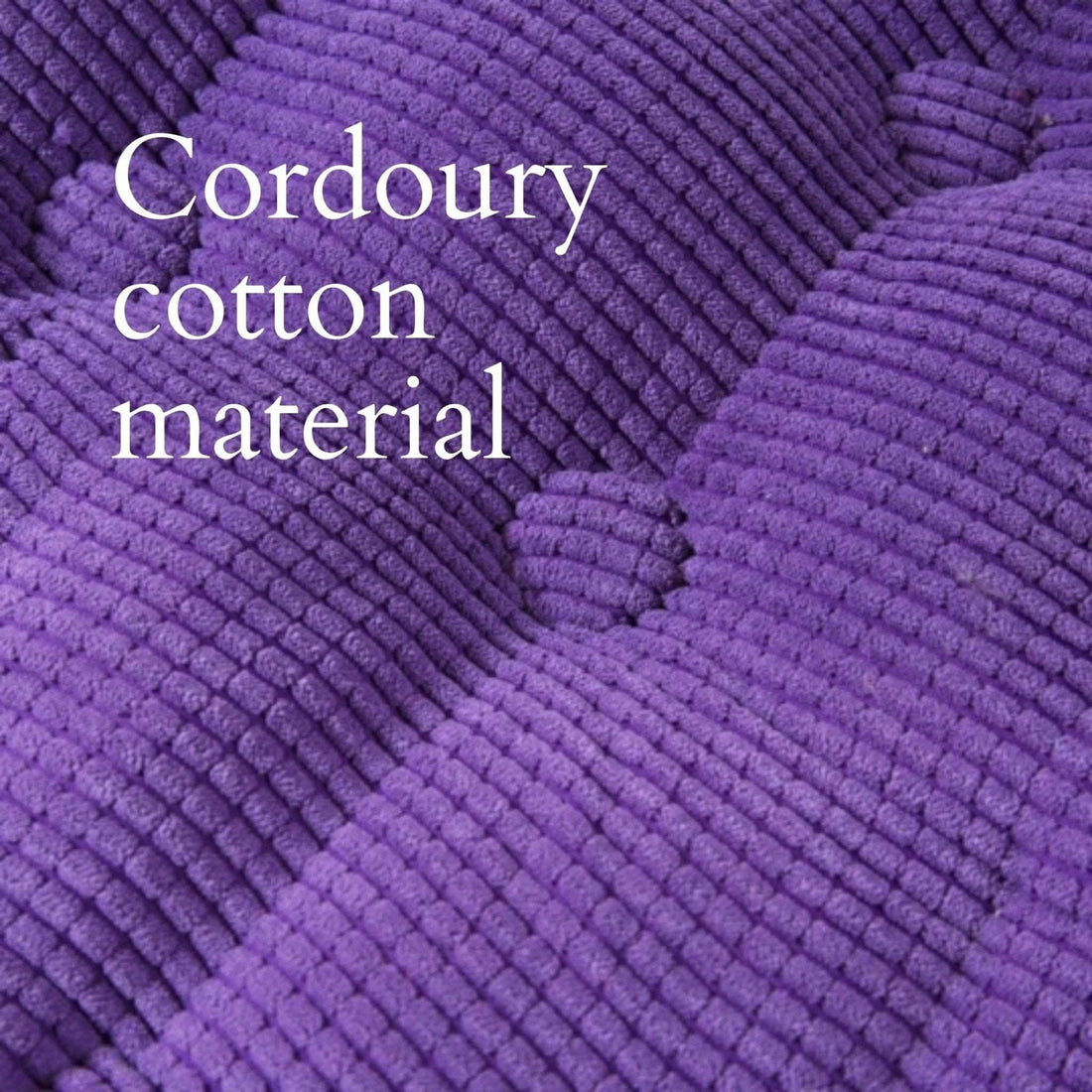 Purple corduroy window seat cushions.  Soft, custom-fit.
