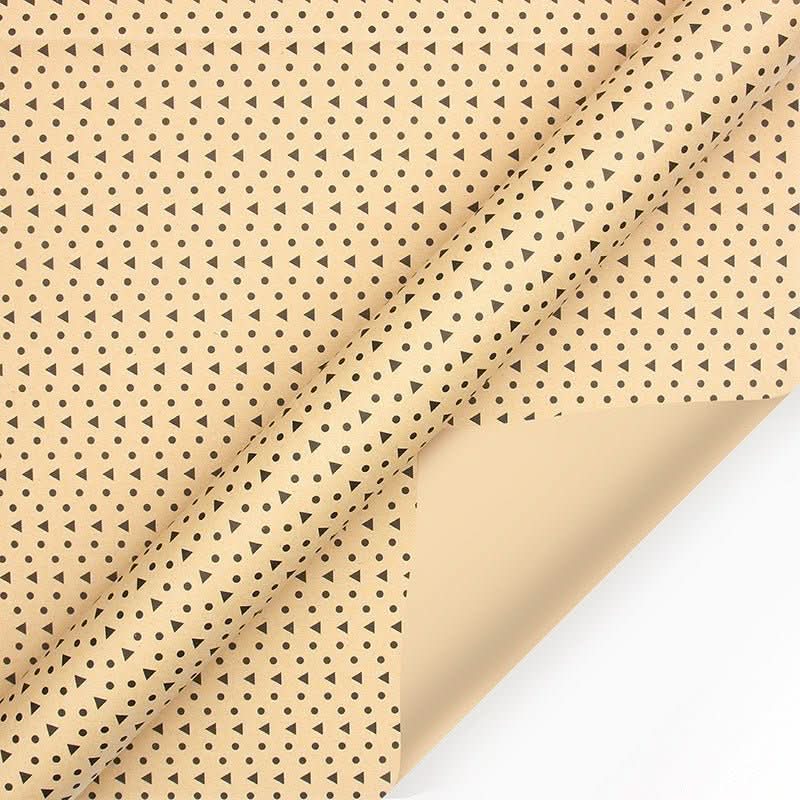 Brown gift paper with a black triangle and dot pattern, suitable for home decor.