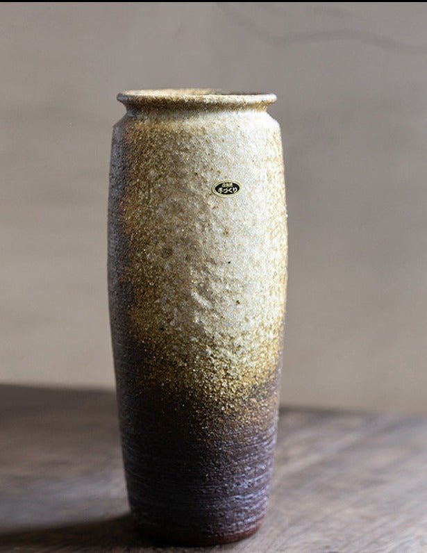 Handmade Japanese Kiln Glazed Vase | Zen Japanese flower arrangement - -