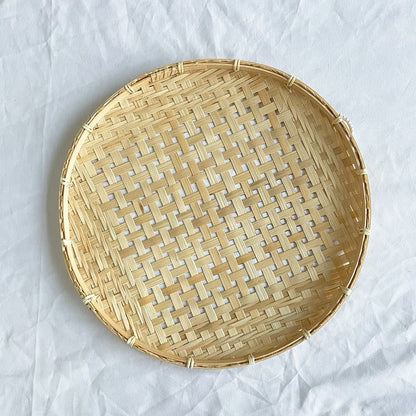 Handmade rattan natural colour wall plates - -