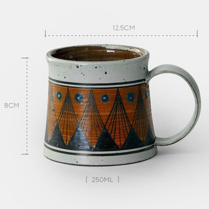 Handmade Rough Pottery Hand-Washed Ethnic Style Mugs - -