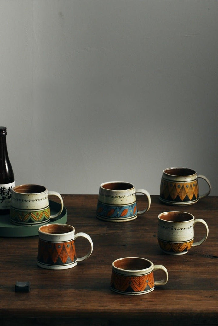 Handmade Rough Pottery Hand-Washed Ethnic Style Mugs - -