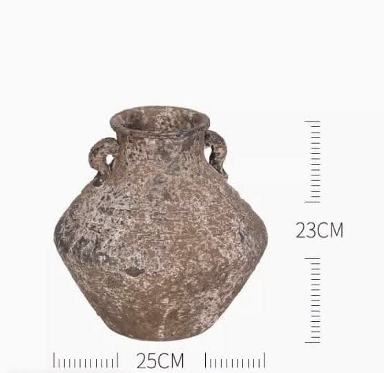 Rough pottery vase, handmade home decor for succulents or dried flowers.