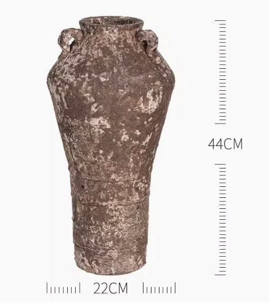 Rustic handmade rough pottery vase in earth tones, perfect for succulents or dried flowers. Home decor.