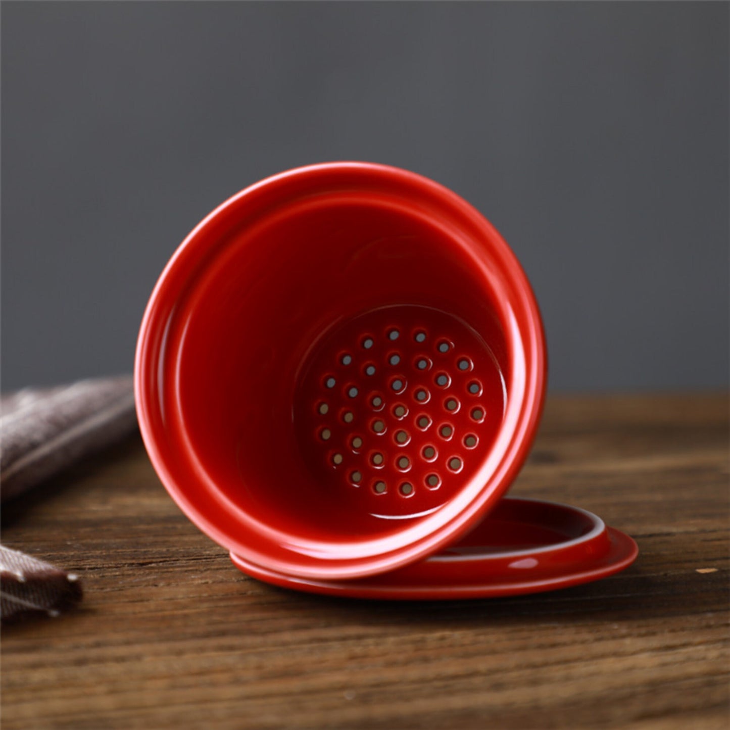 Japanese Mug 2x1 Ceramic With Lid and Strainer | Modern Ceramic Mug, Minimal Coffee Mug, Small Ceramic Pottery Mug, Ceramic Mug With Lid