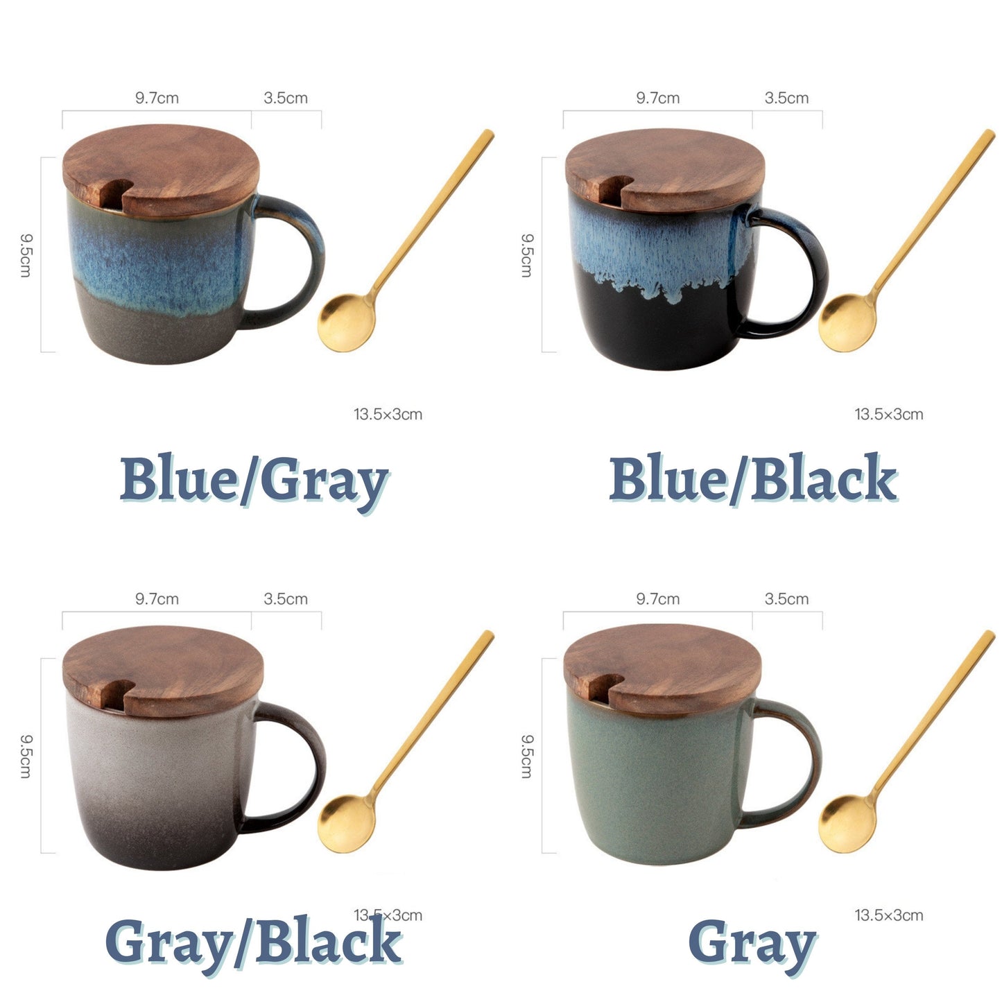 Reactive Glazed Mug 13.5oz | Latte Mug, Colorful Mug Set, Ceramics Modern Mug, Japanese Pottery Mug