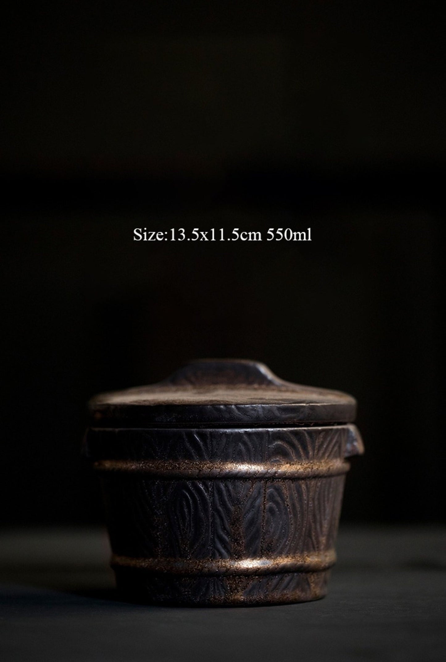 Pottery Japanese Tea Jar | Vintage Tea Can, Tea, Coffee, Sugar, Flour, Spices, Herbs, Candy Jar