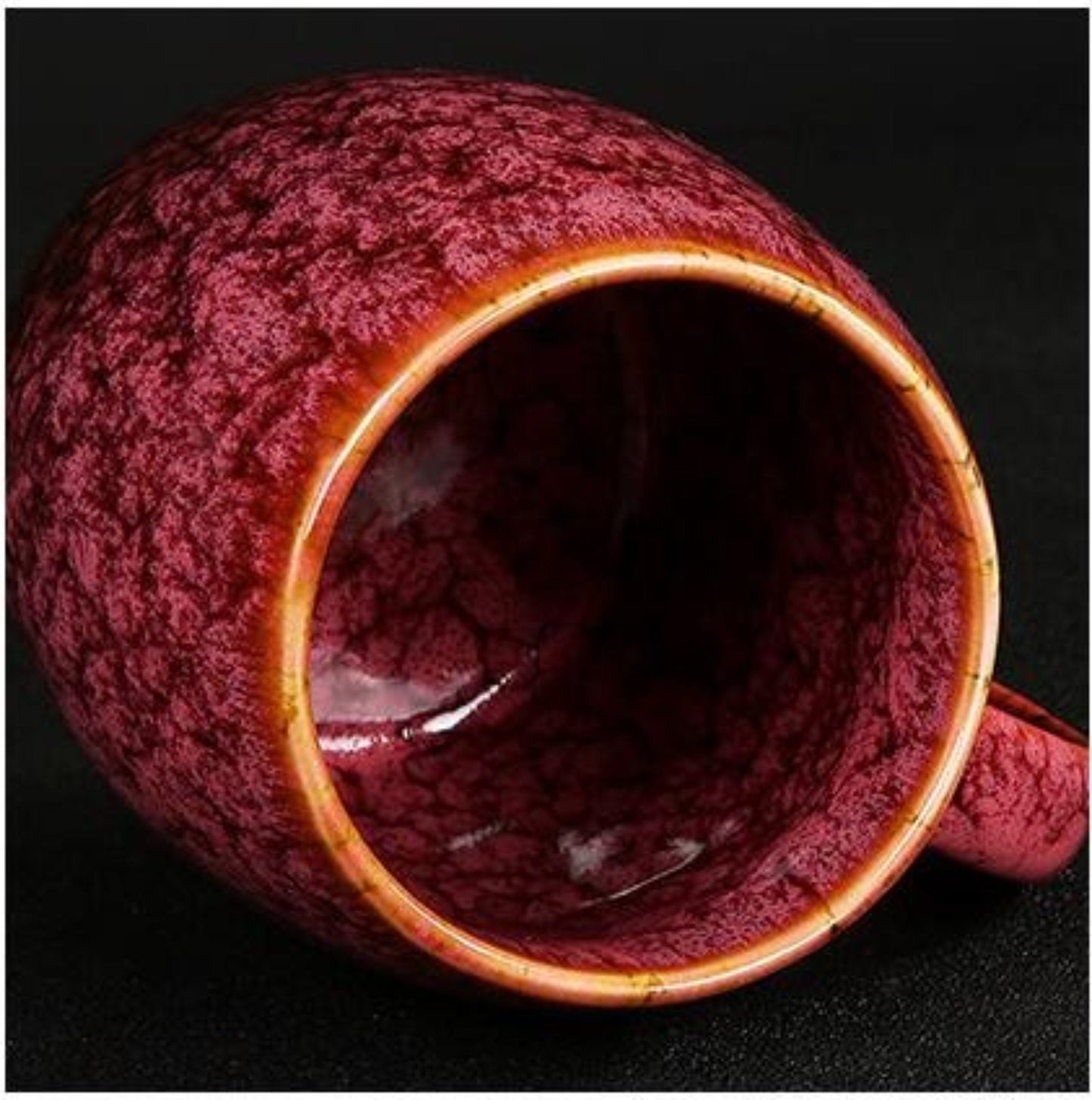 Taza de cerámica vintage 13.5oz | Taza de café grande, taza retro creativa, juego de tazas coloridas, taza esmaltada reactiva, taza de cerámica japonesa