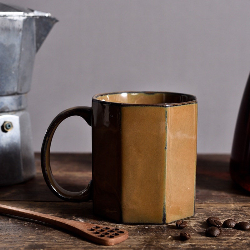 Nordic Rustic Hexagonal Ceramic Mugs