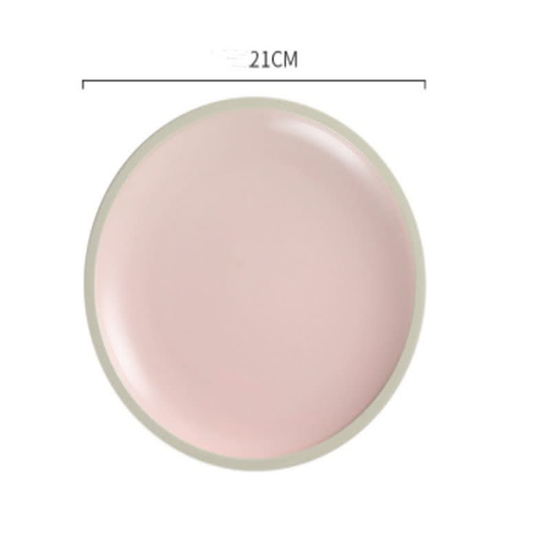 Matte pink ceramic plate, Scandinavian colors, part of the 8" and 10" dinnerware set.
