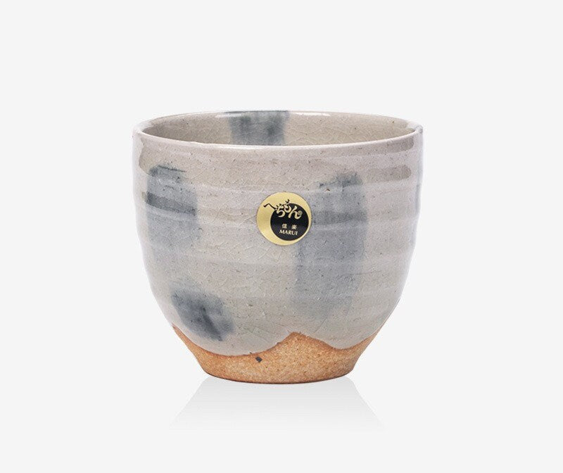 Shiraku-Yaki Tea Cup Imported From Japan With Ice Cracked Glaze 10.14oz | Ceramic Master Cup, Japanese Handmade, Personal Cup