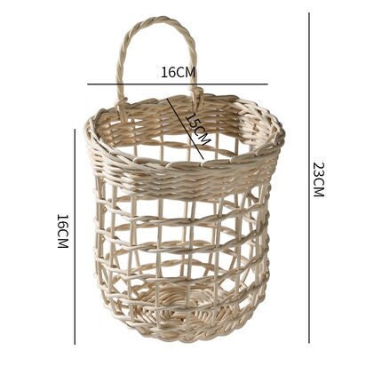 Wicker Kitchen Wall Hanging Basket - Fruit Baskets, Vegetables, Storage