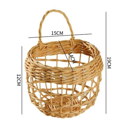 Wicker Kitchen Wall Hanging Basket - Fruit Baskets, Vegetables, Storage