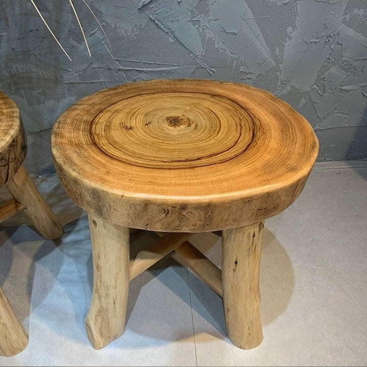 Solid Wood Tree Ring Stool