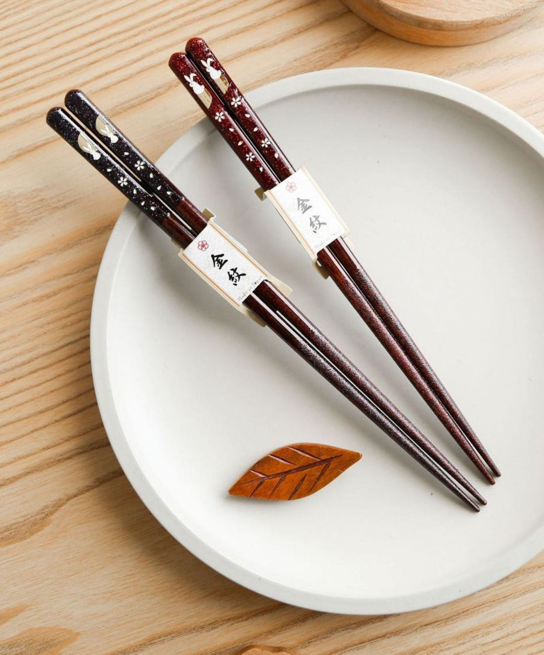 Imported Japanese Cherry Rabbit Solid Wood Chopsticks | Japanese Household, Pointed Couple Chopsticks, Cute Handmade Gift Chopsticks - -