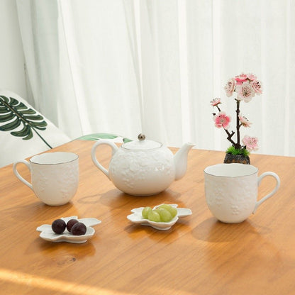 Irregular Wabi-Sabi Tea Set | Made In Japan, Grape Engraved 5 Piece Gift Box - -