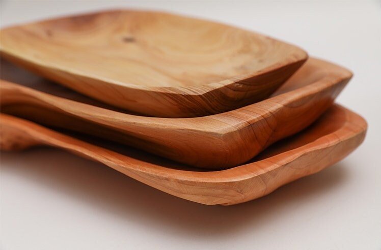 Irregular Wooden Plate | Bedroom, Breakfast, Tea, Coffee,Lunch, Farmhouse, Rustic - -