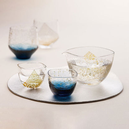 Japan Imported Hand-Made Colored Glass Cup - -