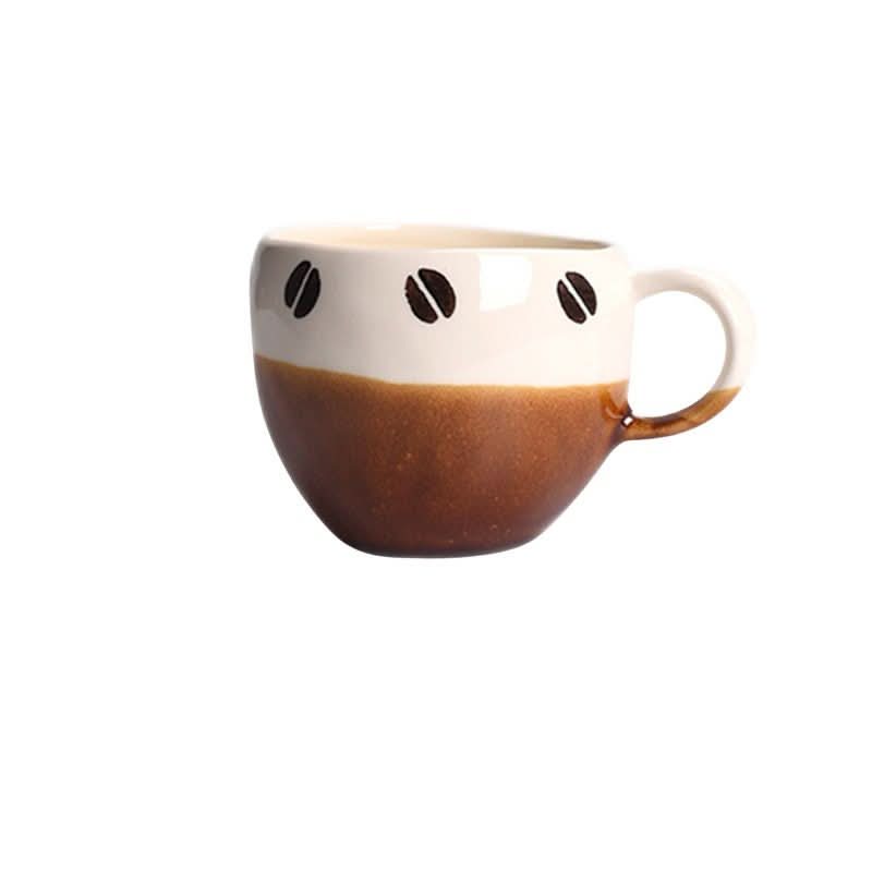 Japan imported Mino Burn Ceramic Coffee Cup with coffee bean design.
