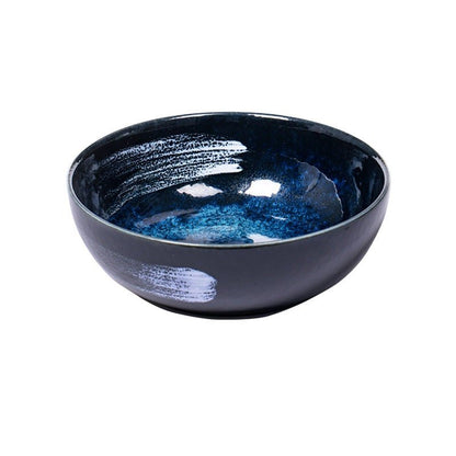 Japan Imported Mino Kiln Changed Brush Hair Ceramic Bowl | Underglaze Color, Household, Japanese Style, Japanese Tableware, Large Bowl - -