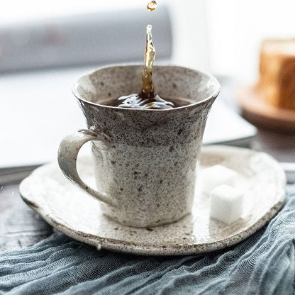 Japan Imported Mino Yaki Tea Powder Lead Set Cup 6.4oz | Japanese Household, Handmade Ceramic Mug, Water Cup, Coffee Cup - -