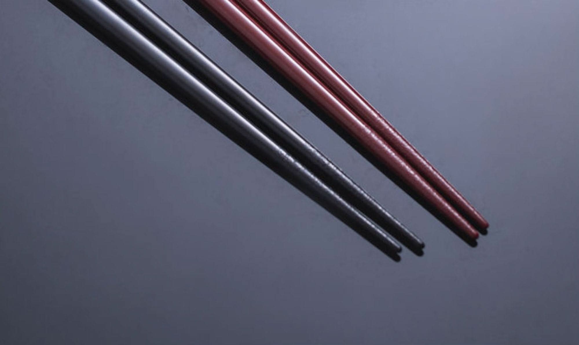 Japan Imported Non-Slip Koi Fish Wooden Chopsticks: pair of dark wood and red chopsticks