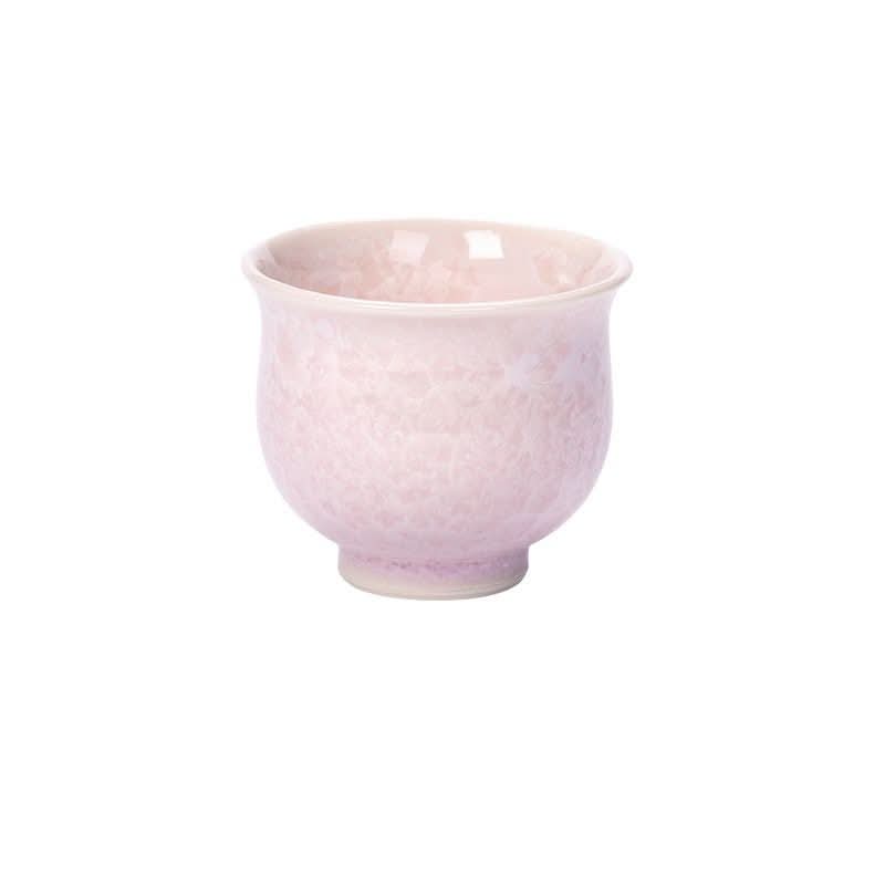 Light pink ceramic Japan imported Shimizu-fired tea cup, handmade retro master cup.