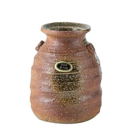 Japan imported rough pottery vase ornaments retro handmade ceramic vases to make old creative soft decoration with decoration flower arrangement - -