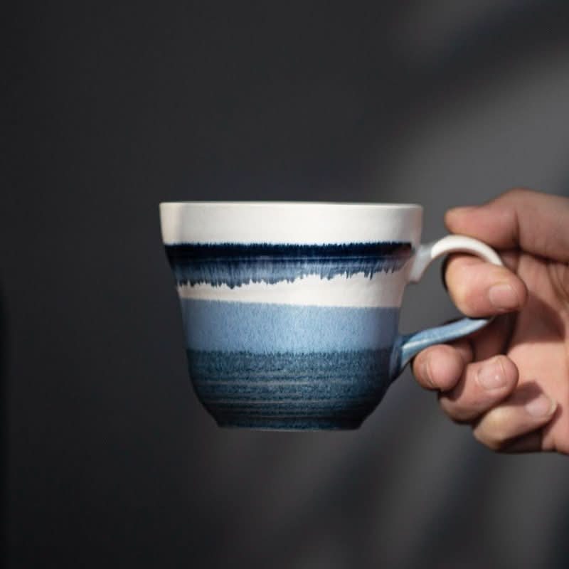 Japan Imported Stove Master Kiln Shore Cup, blue & white ceramic heat-resistant tea cup.