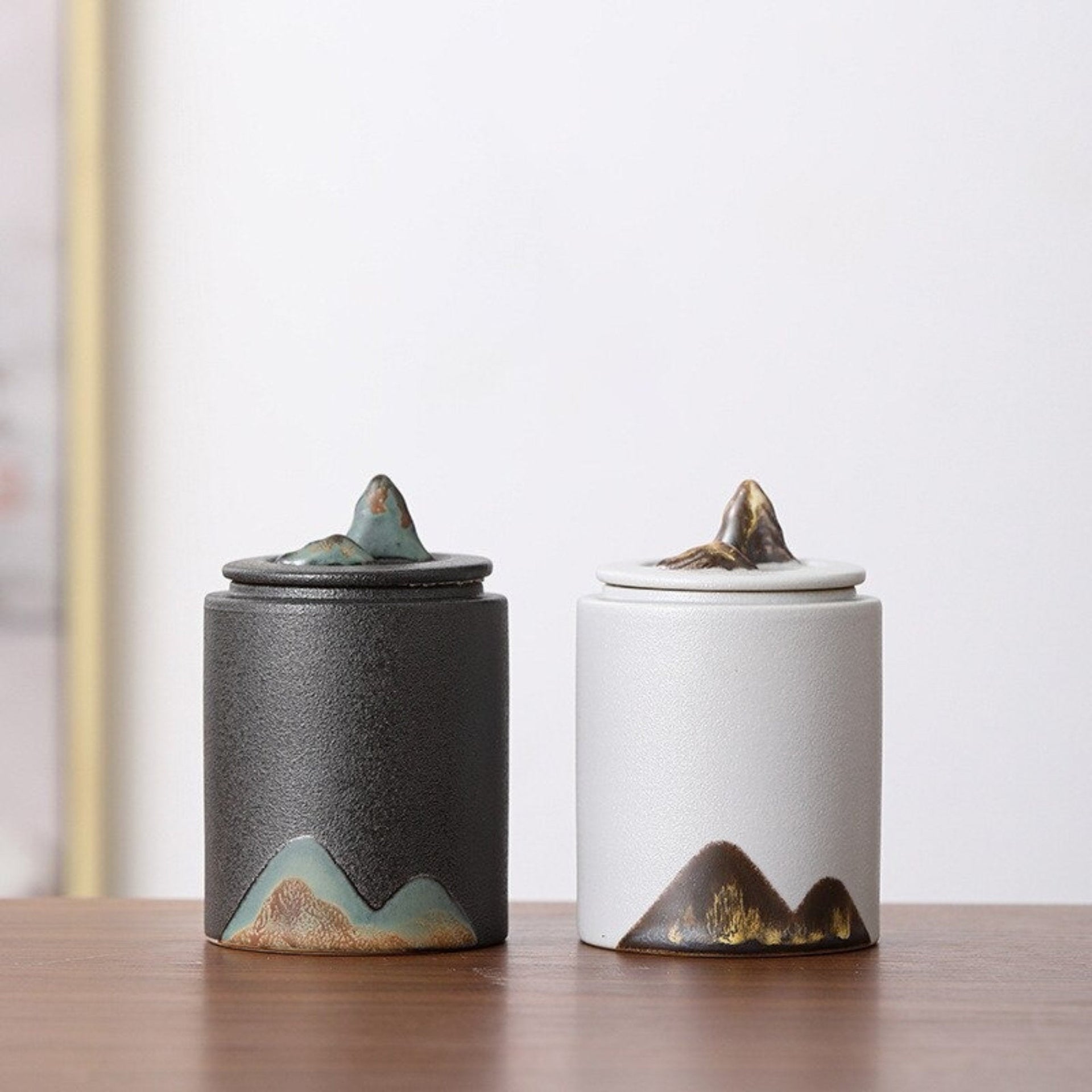 Wabi-Sabi Bucket Ceramic Jars with Airtight Lid