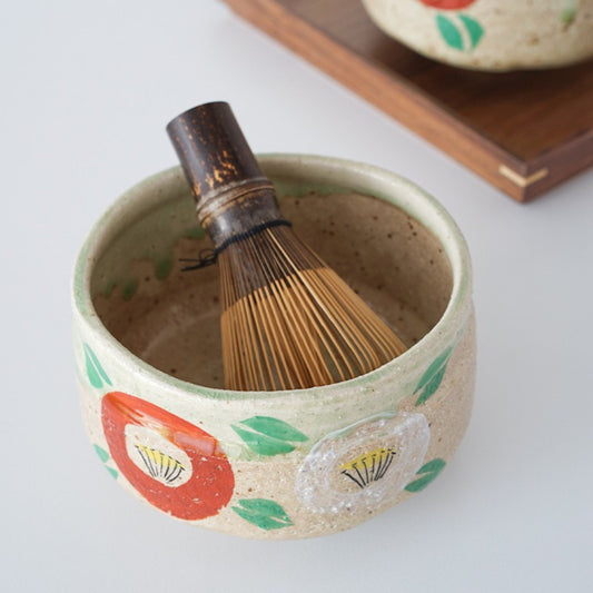 Japanese handmade stoneware matcha bowl 7.4oz + Free Whisk | Japanese Style Household Set, Tea Cups, Stoneware Hand Cups - -