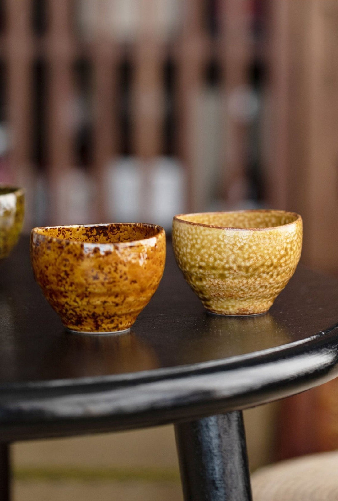 Japanese-Imported Glazed Tea Cup 5 Set 5oz | Ceramic Tea Set, Tea Ceremony, Zen, Pottery - -