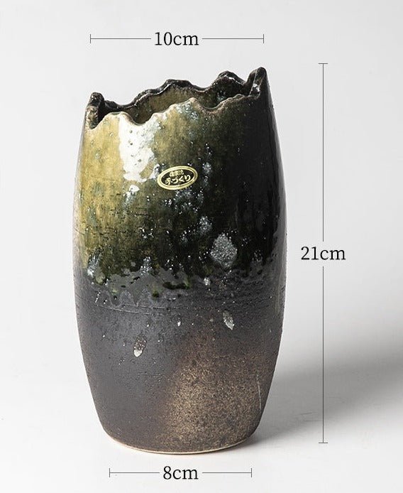 Japanese Kiln Long Handmade Vase | Flower Arrangement - -