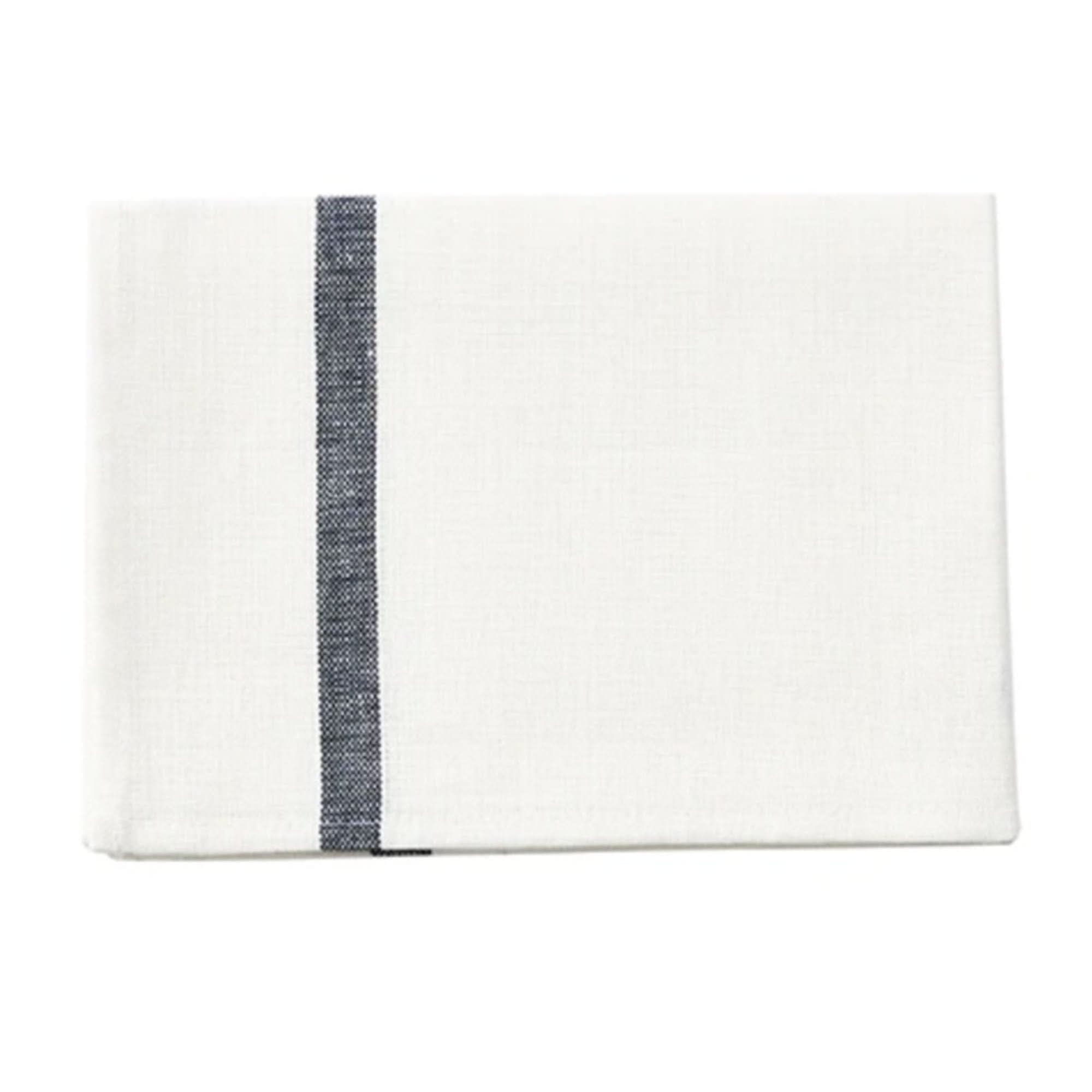 Japanese linen Tea Towel with a navy stripe detail, crafted from premium linen.