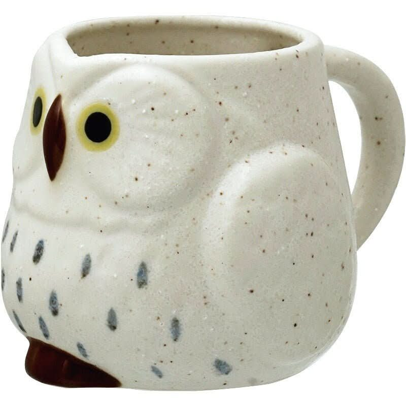 Japanese Mino Pottery Owl Mugs - -