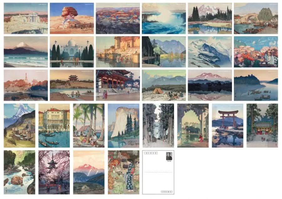 Japanese Postcards: Hiroshi Yoshida Ukiyo-E art collection. Vibrant landscapes, traditional scenes.