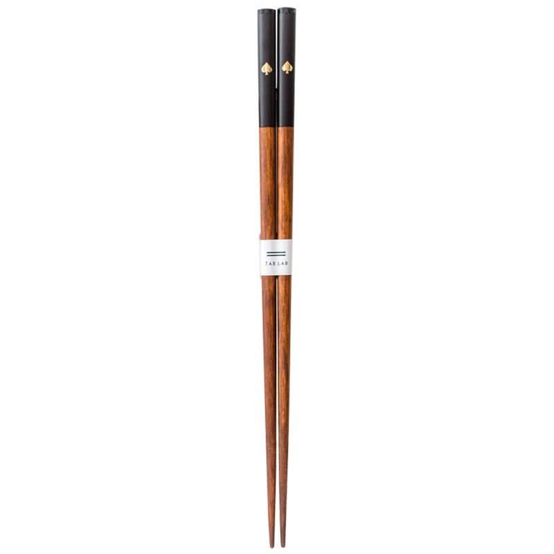 Japanese Solid Wood Peach Heart Chopsticks with spade detail, non-slip wooden, household, couples
