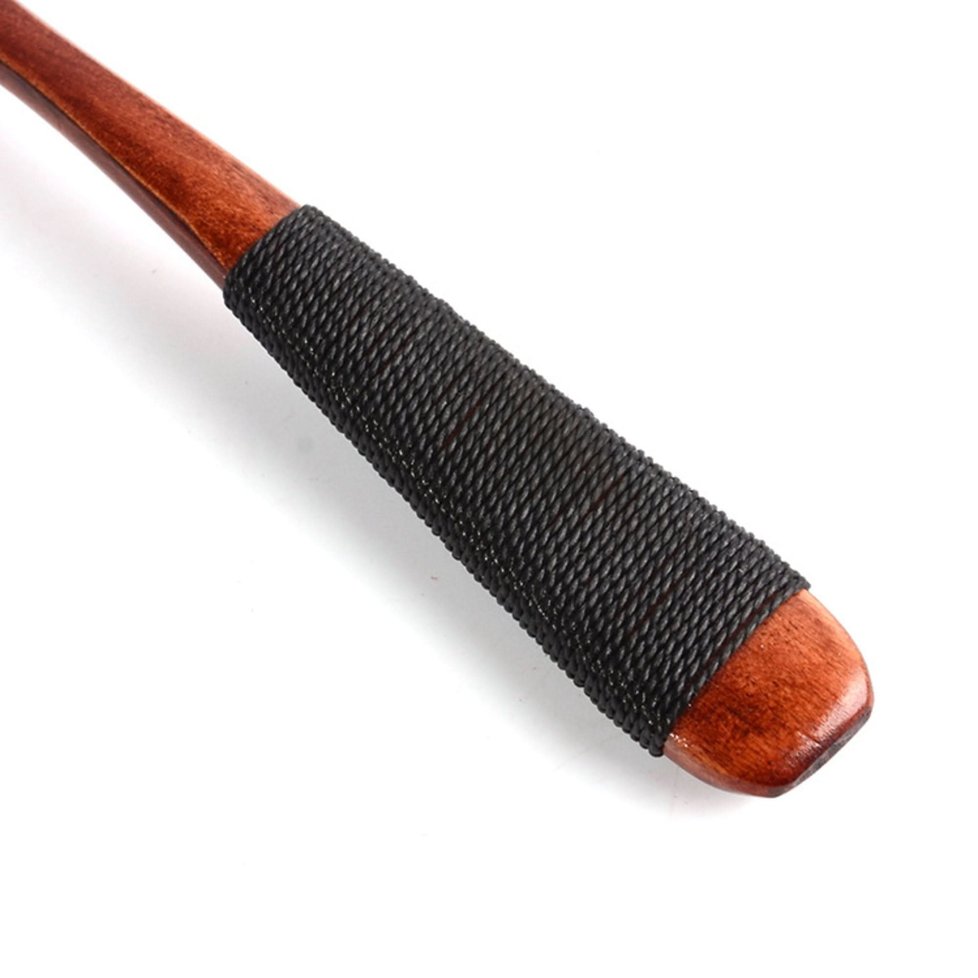Japanese wood cooking utensil with black wrapped handle | Natural wooden spoon