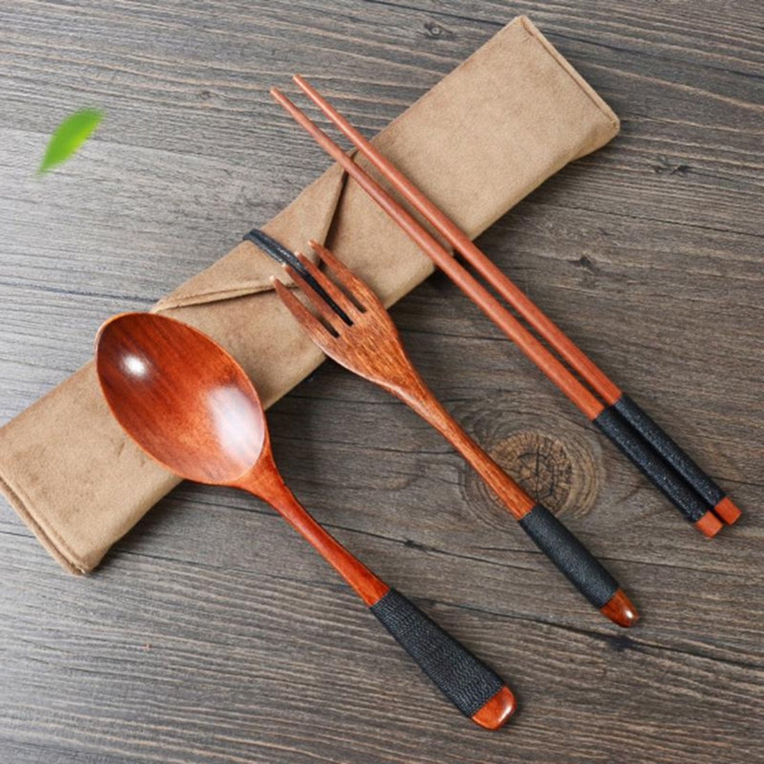 Japanese Wood Cooking Utensils With Case | Spoon Set, Natural wooden - -