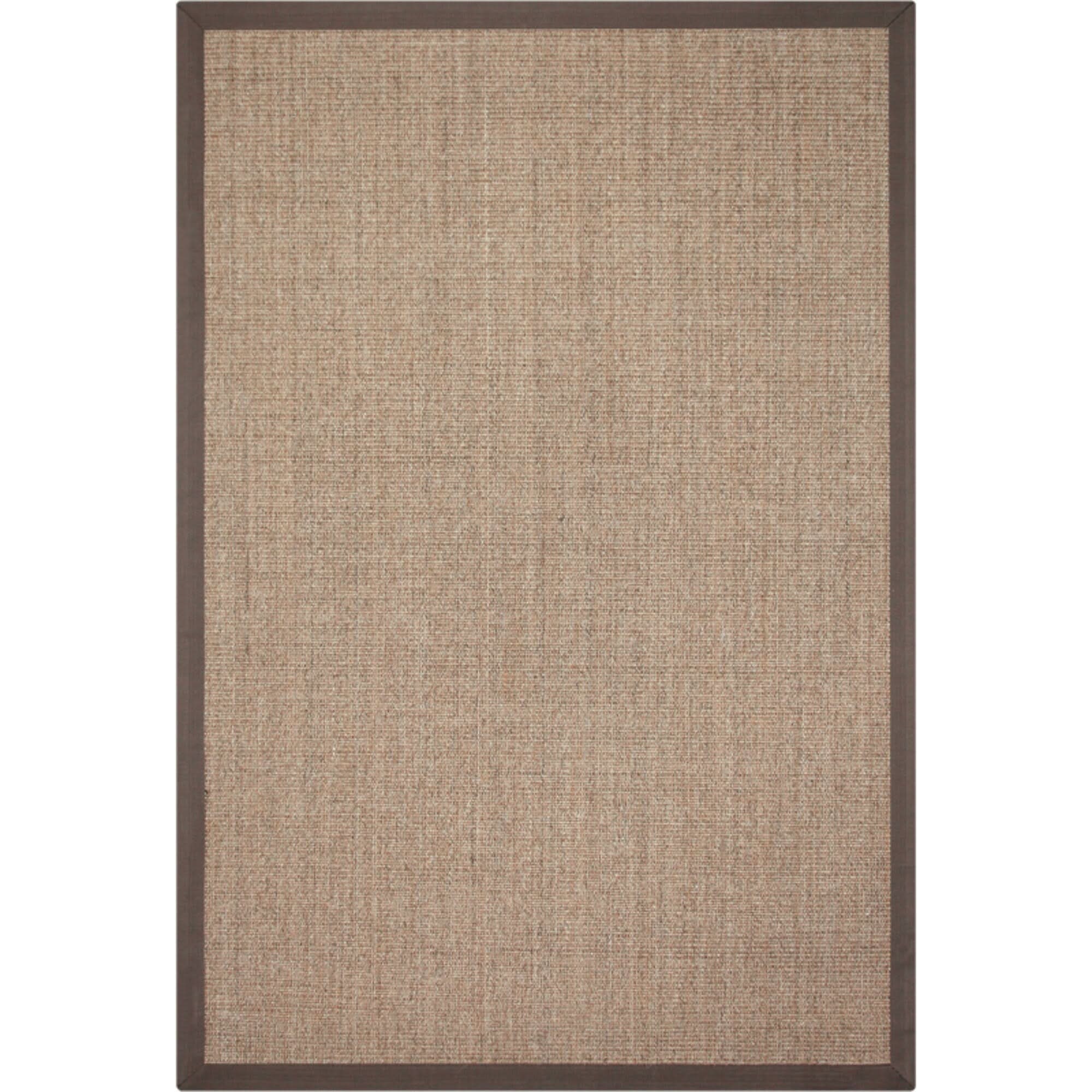 Jug Rug with Covered Borders: Natural fiber rug with dark border.
