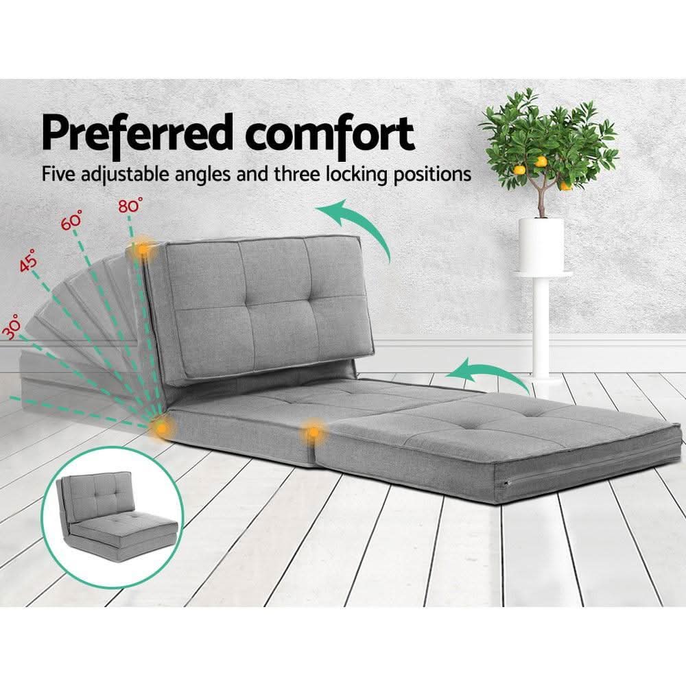 Lounge Floor Chaise Futon Grey - Furniture > Living Room -