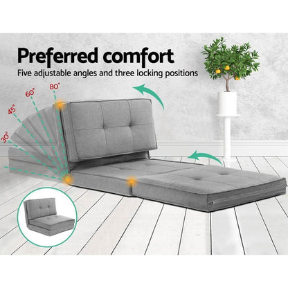 Lounge Floor Chaise Futon Grey - Furniture > Living Room -