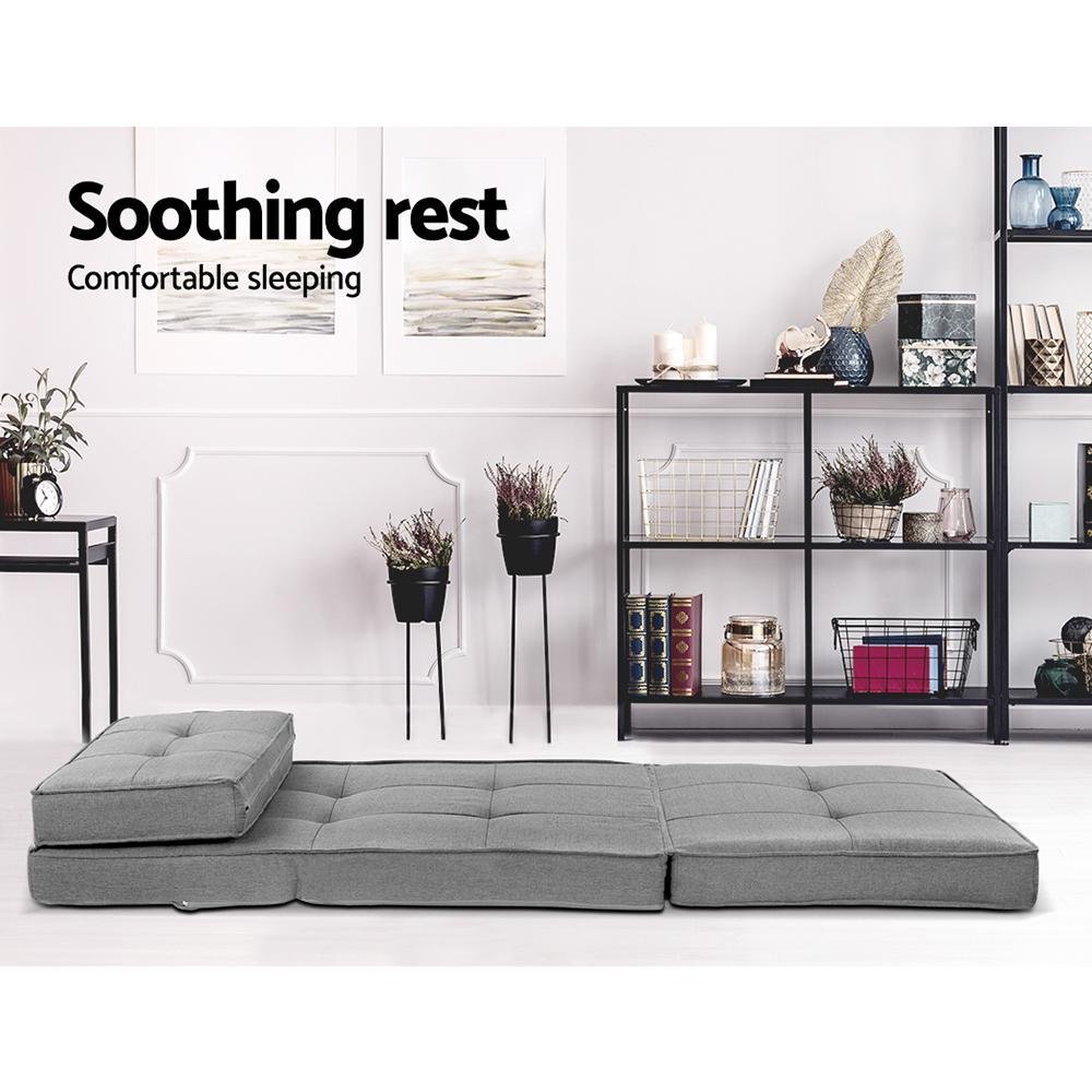 Lounge Floor Chaise Futon Grey - Furniture > Living Room -