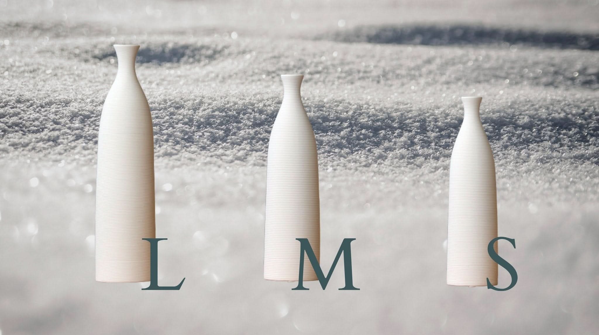 Minimalist Ceramic Vase in L, M, S sizes. Modern matte stoneware clay flower pot.